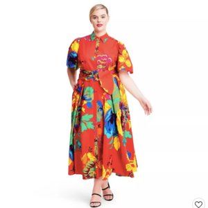 12 NWT Christopher John Rogers Orange Shirtdress